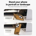 thumbnail image 2 of Magnetic for iPhone 13 Premium PU Leather Case,Built-in Invisible Stand [Compatible with Magsafe] Protective Slim Kickstand Phone Cover Compatible with iPhone 13, Brown, 2 of 10