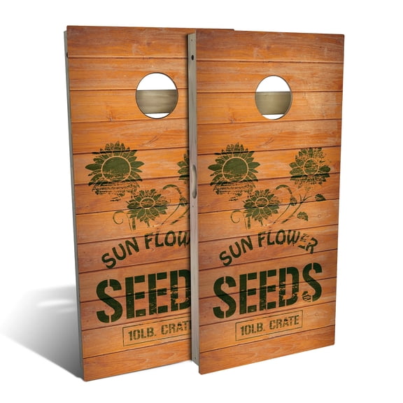 Skip's Garage | Sunflower Crate Cornhole Board Set | Includes Boards & Bags | Choose Your Size & Accessories