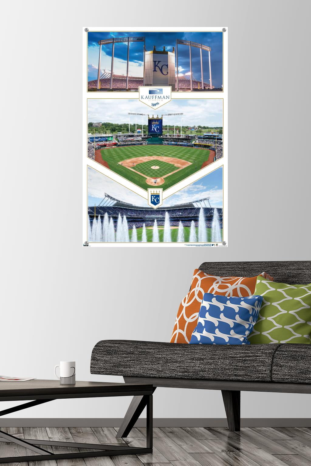 MLB Kansas City Royals - Kauffman Stadium 20 Wall Poster with Push Pins, 22.375" x 34"