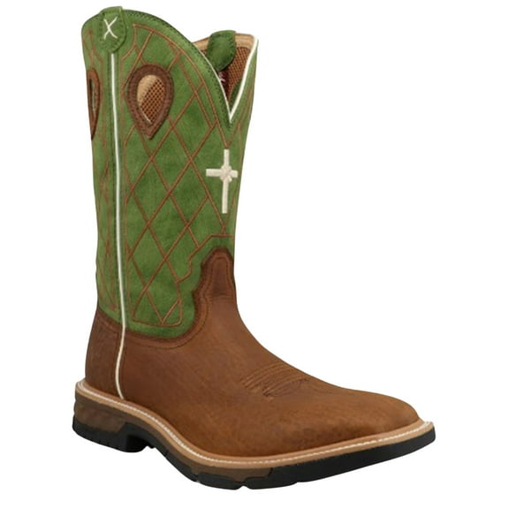 Twisted X Men's Tech X&Trade; Western Boot Broad Square Toe Green 11 EE  US