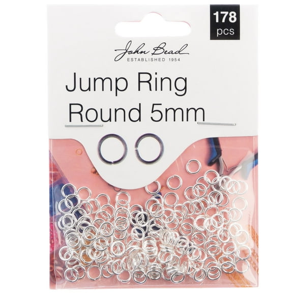 John Bead Jump Ring Round 5mm 178/Pkg-Silver