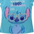 thumbnail image 2 of Disney Stitch waiting for food like….Little Girl's Blue Graphic Print T-Shirt - Size: M (5), 2 of 4