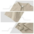 thumbnail image 4 of Hinvhai Men Linen Shirt Short Sleeve V Neck Tshirts Loose Casual Breathable Summer Beach Tee Tops Lightweight Basic Clothes Khaki XXL(XXL), 4 of 9