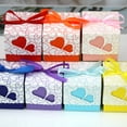 thumbnail image 3 of comerut 50Pcs Heart Box Multi-color Optional Detailed Eye-catching Delicate Exquisite Packaging Paper Wedding Party Candy Chocolate Container for Cookie, 3 of 8