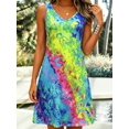 thumbnail image 4 of Butterfly Ombre Print Dress, Women's Casual Vacation Daily Wear, Sleeveless V-Neck Dress Summer Elegant, 4 of 15