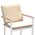 thumbnail image 6 of Afuera Living Aluminum Patio Arm Chair in White and Oak (Set of 2), 6 of 7