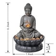 thumbnail image 2 of Fuente de Buda de mesa GOSSI de 28,4 cm de altura con luz reflectante, 2 of 9