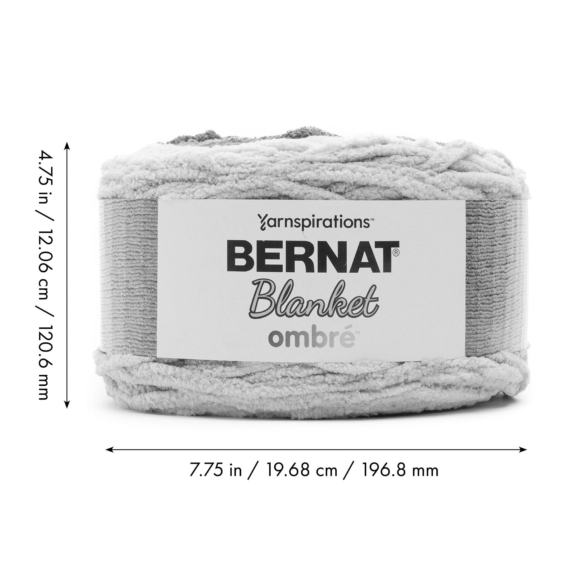 Bernat® Fil Couverture Ombre™, Polyester #6 Super Volumineux, 10,5oz/300g, 220 Yards Fil de décoration intérieure doux ombré