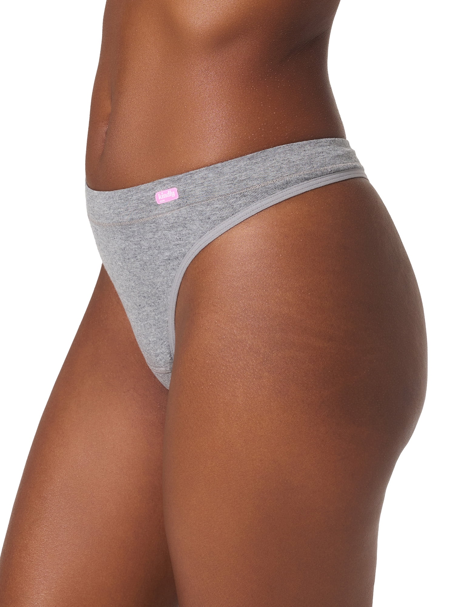 Kindly Yours Women’s Natural Comfort Cotton Modal Thong Underwear, 3-Pack, Sizes XS-XXXL