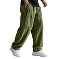 thumbnail image 2 of GrmtClth Mens Embroidered Jacquard Trousers Summer Beach Casual Pants Lightweight Breathable Baggy Loose Vacation Outfit Army Green 2XL, 2 of 4