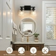 thumbnail image 5 of JOPESO Bathroom Light Fixtures, 2 Light Black Modern Vanity Lights for Bathroom Living Room Hallway, 2 LED Bulbs Include, 5 of 10