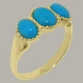 thumbnail image 2 of LBG British Made 9k Yellow Gold ring with Natural Turquoise Womens Anniversary Ring - 33 size options - Size 11.25, 2 of 7