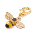 thumbnail image 3 of Alloy Enamel Bees Pendant Decorations Lobster Clasp Charms Clip-on Charms for Keychain Purse Backpack Ornament Golden 35mm, 3 of 4