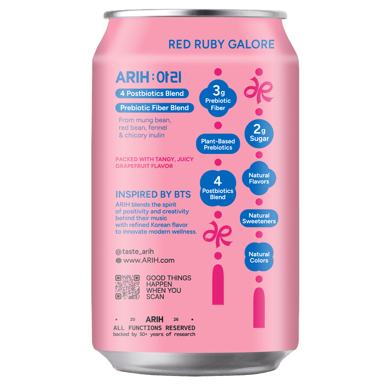 ARIH Dual Biotic Soda, Functional Prebiotic and Postbiotic Soda