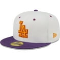 thumbnail image 3 of Men's New Era White/Purple Los Angeles Dodgers 40th Anniversary at Dodger Stadium Grape Lolli 59FIFTY Fitted Hat, 3 of 6