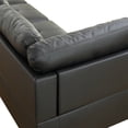 thumbnail image 5 of Hommoo Modern Semi PU Synthetic Leather 2-Piece Couch Living Room Sofa Set Sectional Couches and Sofas, L-Shaped Sectional Couch Sofa, Black(No Ottoman), 5 of 9