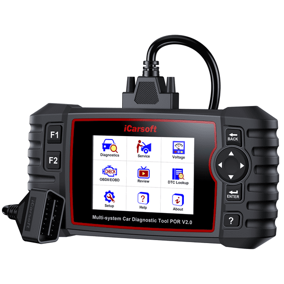 iCarsoft POR V2.0 OBD2 Scanner Diagnostic Tool for Porsche/Cayenne, All System in-Depth Scan, Car Code Reader for Porsche, with Oil Reset/SAS/EPB/BMS/ETC/DP/BLD/INJ, Battery Test(Enhance Version) ﻿