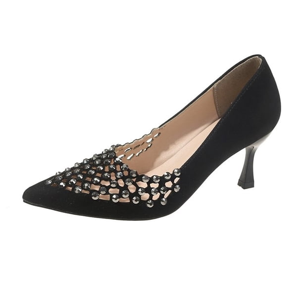 Zapatos de mujer de verano 2023, sandalias de cristal de tacón alto, moda Sexy, estilo Simple, amantes de la moda, tacones calados Crystal38 Gao Jinjia LED