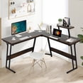 thumbnail image 2 of CL.HPAHKL L Shaped Desk Corner Gaming Desk Table with Large Monitor Riser Stand Computer Desk with Large Desktop Studying and Working and Gaming for Home and Work Place（ Brown 51 Inch）, 2 of 7