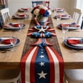 thumbnail image 6 of QuanTara Independence Day Table Runner & Tea Flag, 70.87x12.99in American Flag & Star Patriotic Decor for 4th of July, Holiday Parties, Kitchen, Dining & Living Room, 6 of 6