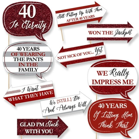 40th Anniversary - Funny We Still Do - 40th Wedding Anniversary - Anniversary Party Photo Booth Props Kit - 10 Piece