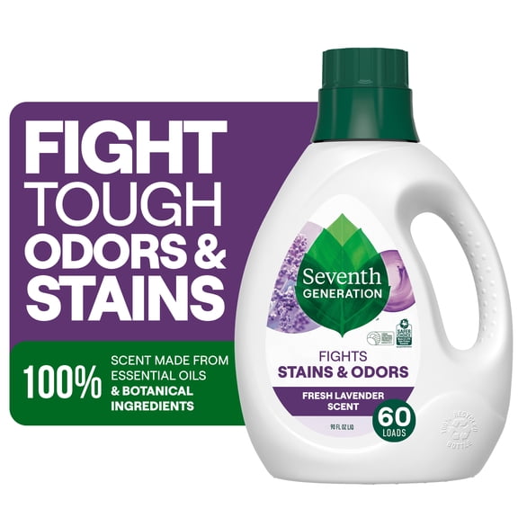 Seventh Generation Liquid Laundry Detergent Biodegradable Lavender Washing Detergent 90 oz