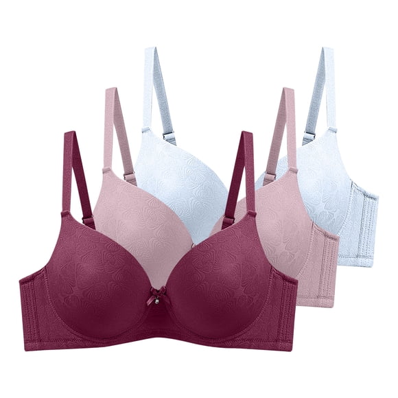 Soutiens-gorge Quotidiens pour Femmes, 3 Pcs Soutiens-Gorge Sans Armatures à Décolleté Plongeant pour Femmes, Soutiens-Gorges Légers Sans Coutures pour Femmes avec Soutien, Push-Up, Soutiens-Gorge pour Femmes 85-110