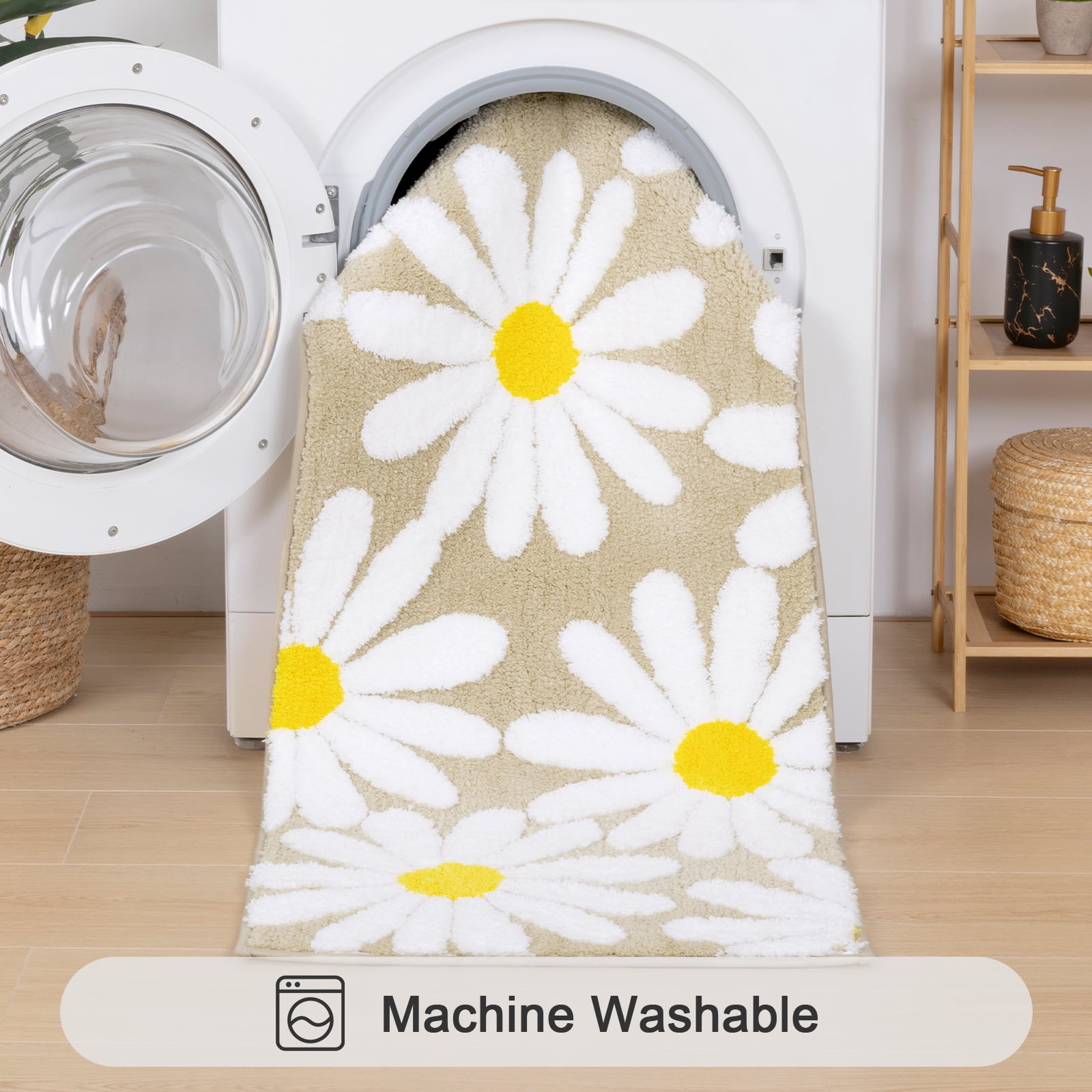 Bathroom Rugs Sets 4 Piece with Toilet Lid Cover, Non Slip Bathroom Mats Extra Soft Chenille Bath Rugs Absorbent Shaggy Rugs Perfect Plush Mats U-Shaped Toilet Rug and Toilet Cover Kitchen