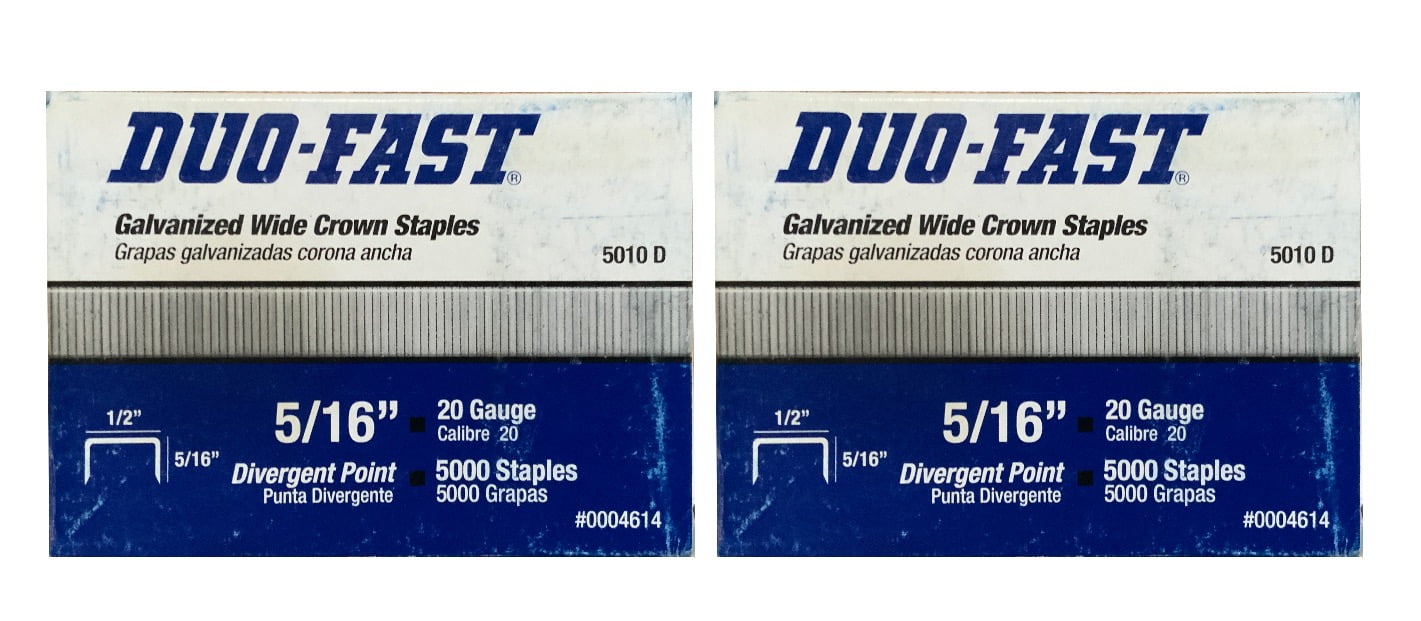 Sold By 2 Pack Duo Fast 5010-C Box Of 5000 5//16 Inch Staples