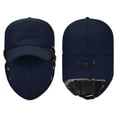 thumbnail image 6 of Winter Trooper Trapper Hat, Warm Russian Hats with Ear Flaps and Removable Facemask Hunting Ski Aviator Outdoor Windproof Cotton Polyamide Caps for Men and Women Adjustable Size(Blue), 6 of 7