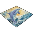 thumbnail image 7 of WOBOGO Blue Dolphin Baby Playmats Extra Large Waterproof Rollable Activity Pads for Toddlers 50×50inch, 7 of 7