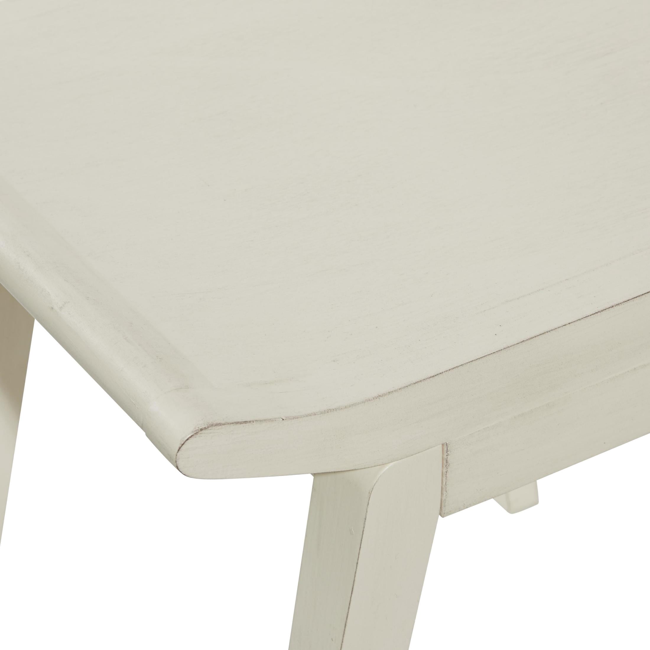 DecMode Wood Curved Stool, White