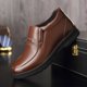thumbnail image 2 of Botas de invierno para hombre, zapatos de piel de microfibra de calidad, botas interiores cálidas y gruesas, botas de piel para la nieve para hombre (27 cm), 2 of 3
