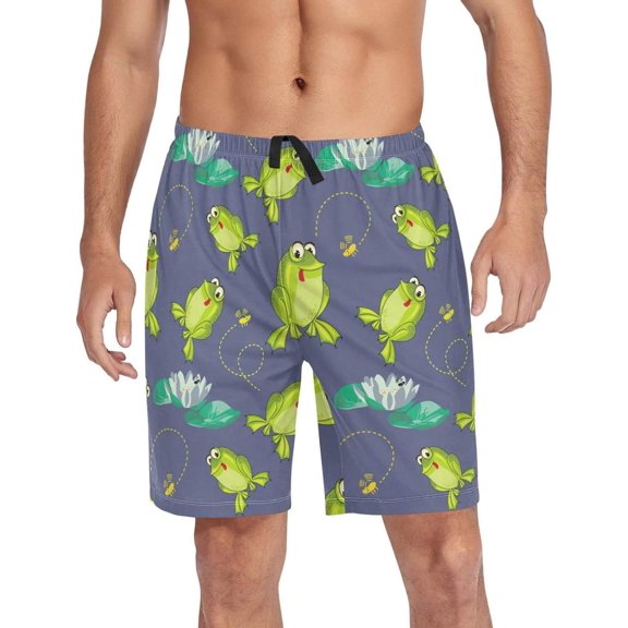 GZHJMY Frog Pajama Pants Short for Men, Lounge Pants Lightweight Men Pajama Bottoms with Drawstring Pockets, Christmas New Year Birthday Gifts, Medium