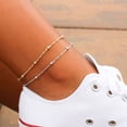 thumbnail image 3 of Elegant Minimalist Copper Satellite Chain Foot Jewelry with Wave Pattern and Double Layered Bead Chain Versatile Foot Chain, 3 of 3