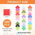 thumbnail image 2 of Uxcell 1800Pcs Colored Tissue Paper Squares, 1x1 Inch 30 Assorted Colors Bleeding Tissue Paper Crepe Small Square Art Paper for Crafts, 2 of 6