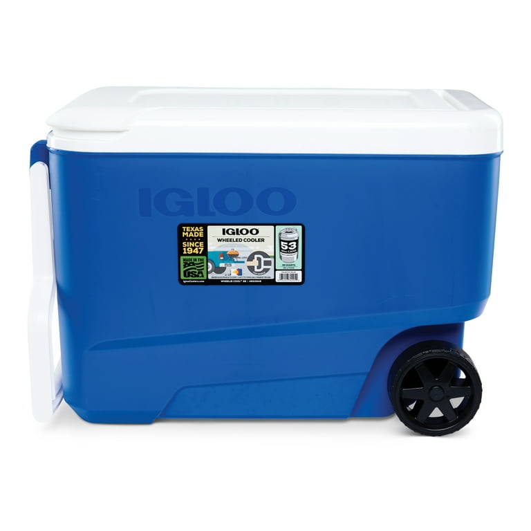Igloo 38 Qt Wheelie Cool Rolling Ice Chest Cooler Blue Walmart