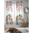 thumbnail image 5 of Orange Blue Pumpkin Fall Curtains 63 Inch Length, Sheer Curtains for Bedroom Living Room Window Thanksgiving Maple Leaf Rod Pocket Voile Drapes Kitchen Curtains Small Half Window 42"x63" 2 Panels, 5 of 7