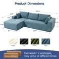 thumbnail image 2 of New 108" Plush Corduroy Cloud Couches Sectional Sofa with L-Shaped Modular Boneless Sofa for Living Room with Convert Left/Right Facing, No Assembly(Deep Blue, Left Facing Chaise), 2 of 9