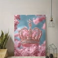 thumbnail image 4 of 1pc Elegant Light Pink Crown Canvas Art with Wooden Frame - Glam Royal Wall Decor for Living Room, Bedroom, Office, or Classroom - Indoor/Outdoor Use, Hook Mounted, Classroom Artwork | Elegant Crown, 4 of 6