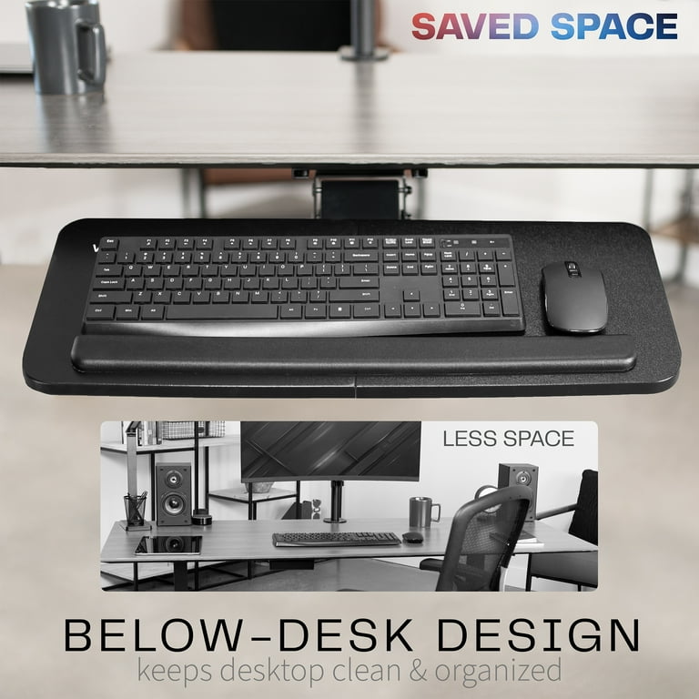 VIVO Adjustable Computer Keyboard Mouse Platform Tray Under Table Desk Mount