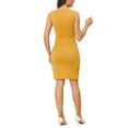 thumbnail image 3 of INSPIRE CHIC Women's Sleeveless Sheath Wear-to-Work Dress Boat Neck Casual Dress 2XL Yellow, 3 of 6