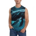 thumbnail image 1 of Balery Vintage Blue Pattern Whale Camisetas sin mangas para hombre, absorbe la humedad y protege contra el mal olor.-X-Large, 1 of 7