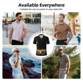 thumbnail image 5 of Honeii Gold Glittering Stars Print Polo Shirt, A Classic Short-Sleeved, Button-Down Golf Shirt for Men,Mens Polo Shirts Short Sleeve-X-Large, 5 of 6