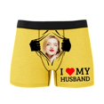 thumbnail image 5 of KHONTS Personalized Men's Funny Face Boxer Your Photo on Custom Underwear for Men I Love My Husband Yellow L, 5 of 6