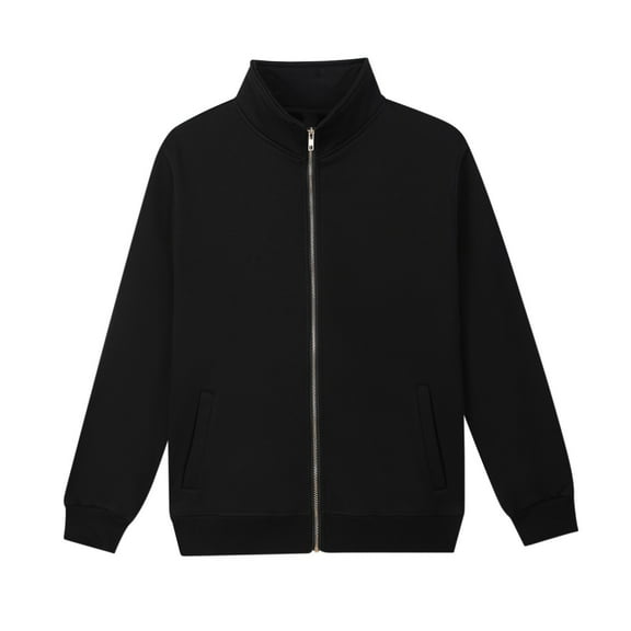 Maoxin Men's Jacket Men's Casual Loose Fitting Workwear Long Sleeved Hooded Jacket Black M