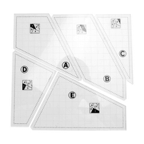 5Pcs Quilting Cutting Template Grids Crazier Eights Quilt Ruler Set Templates Acrylic