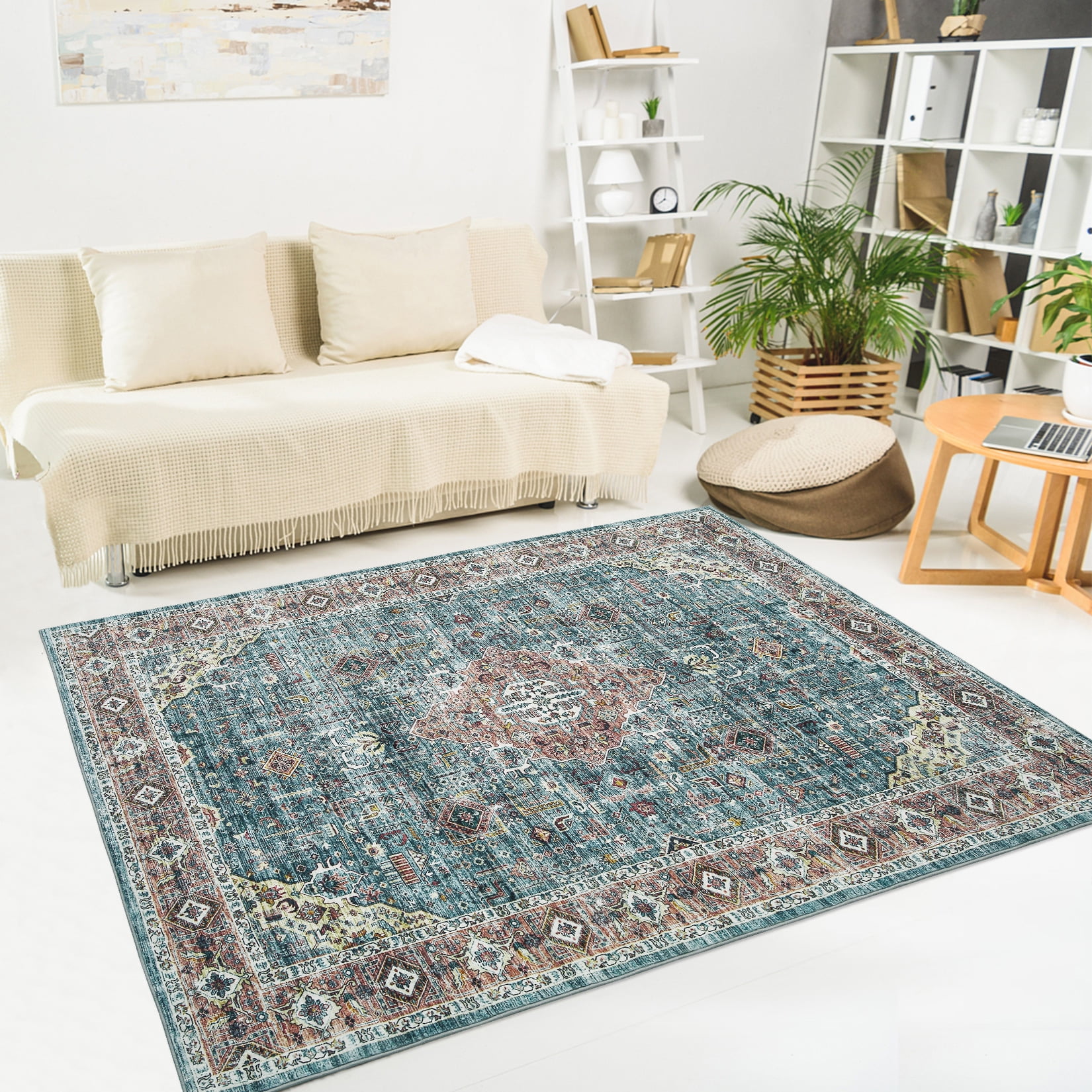 HOMERRY 5' x 7' Area Rug, Vintage Indoor Area Rug Persian Rug Indoor