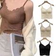 thumbnail image 3 of Fjuchai Womens Lace Camisole Tank Tops V-Neck Summer Solid Color Undershirt Solid Color Sleeveless Mid-Length Slim Top, 3 of 9