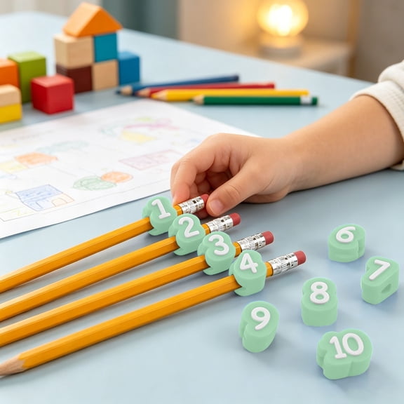 1-30 Numbered Pencil Toppers-Reusable Classroom Pencil Labels for Organization & Supply Tracking